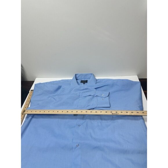 Big and Tall Dress Shirt Blue Mens Button Up Collared Top INC Size XXL,New as Is - Picture 10 of 11
